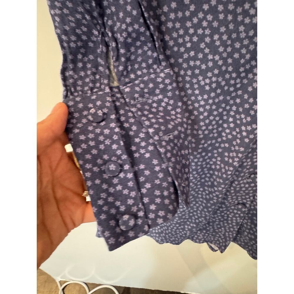 Reformation Martha Mini Dress Blue Hyacinth Ditsy Floral Long Sleeve V-Neck 2 - Picture 5 of 12